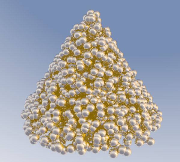 Gold cone render at 7000x6300